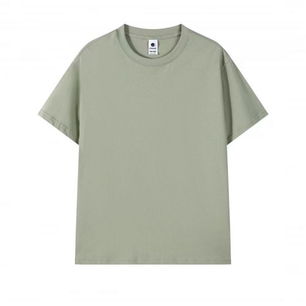 微信图片_202405101627455 L232 40S Double Yarn Solid Color Slight Drop-Shoulder T-shirt
